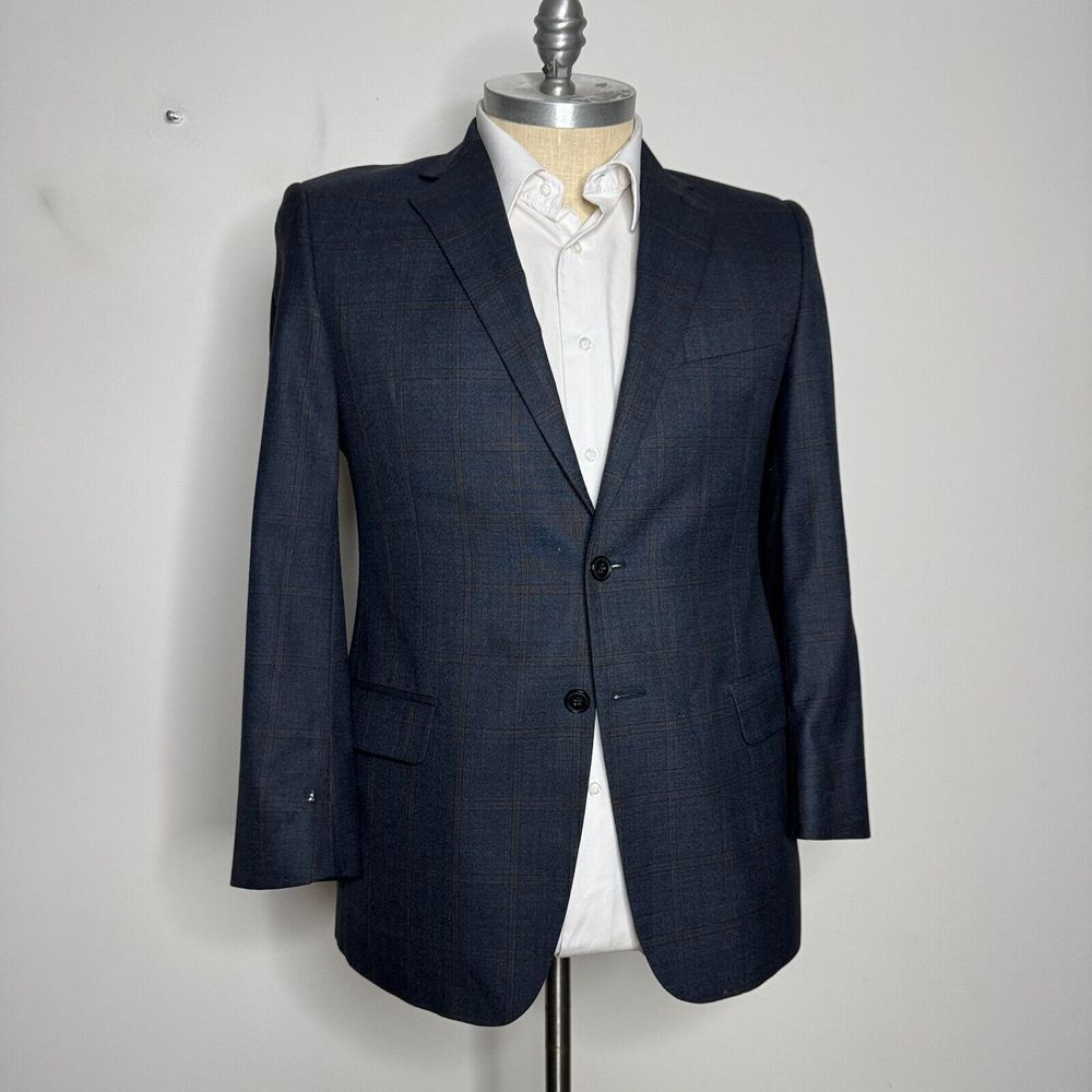 Jos A Bank‎ Reserve Tailored 41R Blazer Sport Coat Mens Blue Check (see descrip)